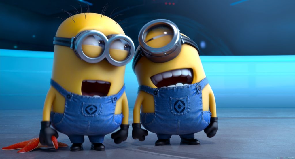 Cartoons_The_cartoon_Minions_two_of_minions_are_laughing_051629_